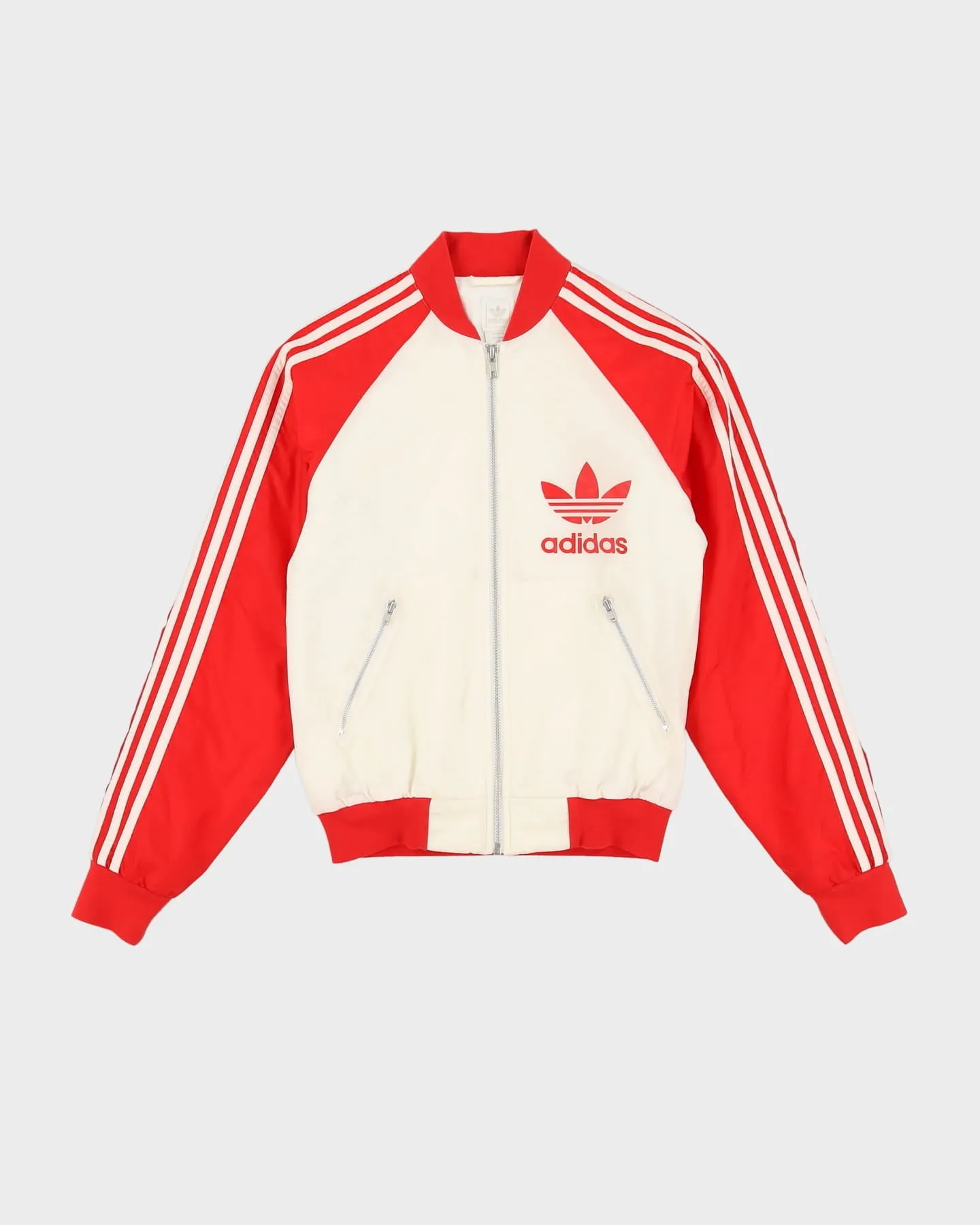 00s Adidas Red / White Track Jacket - S