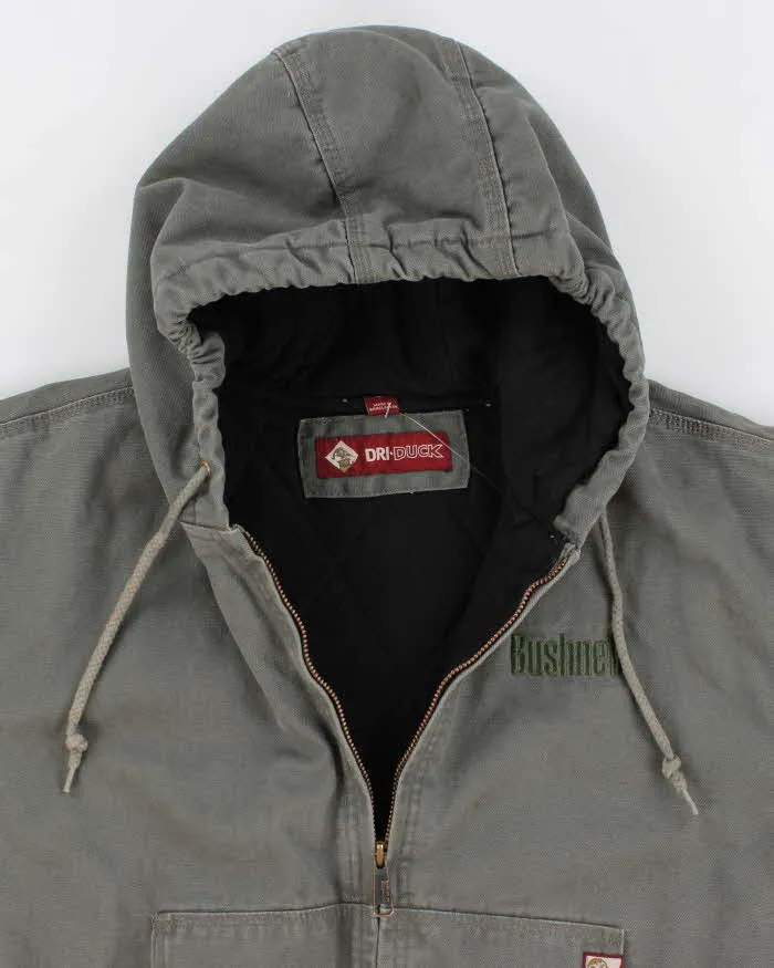 00s Dri Duck Green Hooded Workwear Jacket - M