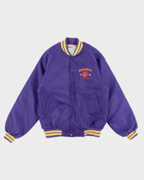 90s Vintage Men's Purple Washington 1991 Varsity Jacket - M