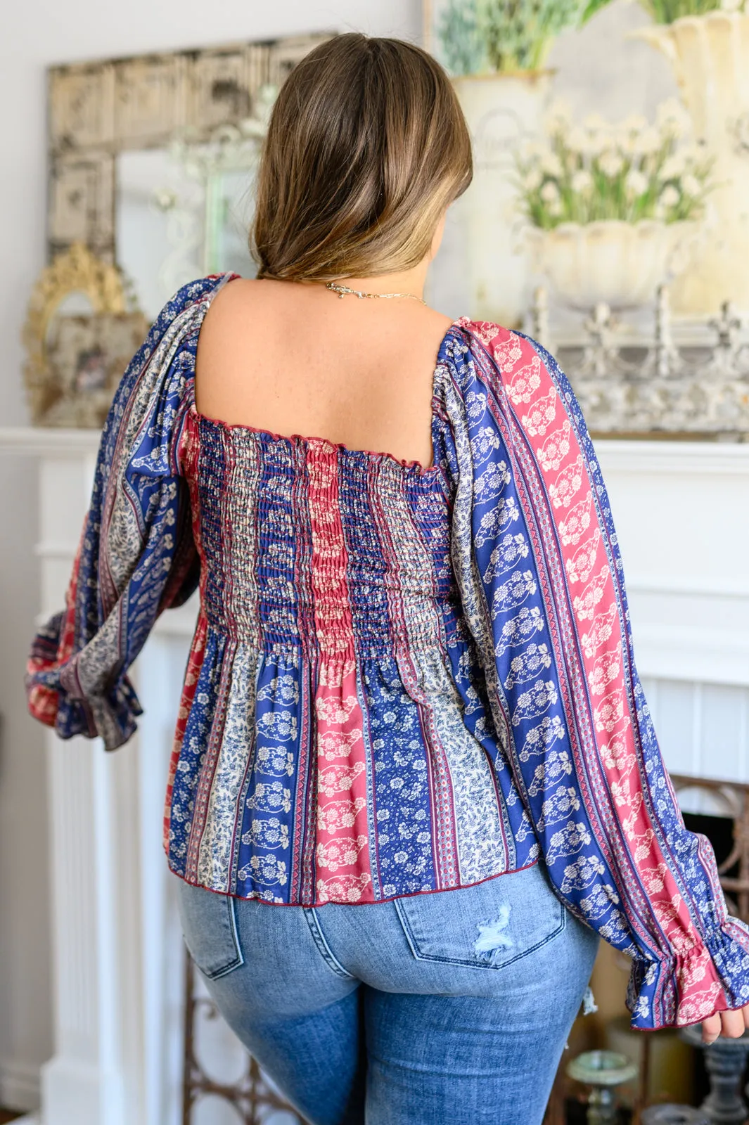 Afternoon Tea Smocked Long Sleeve Blouse