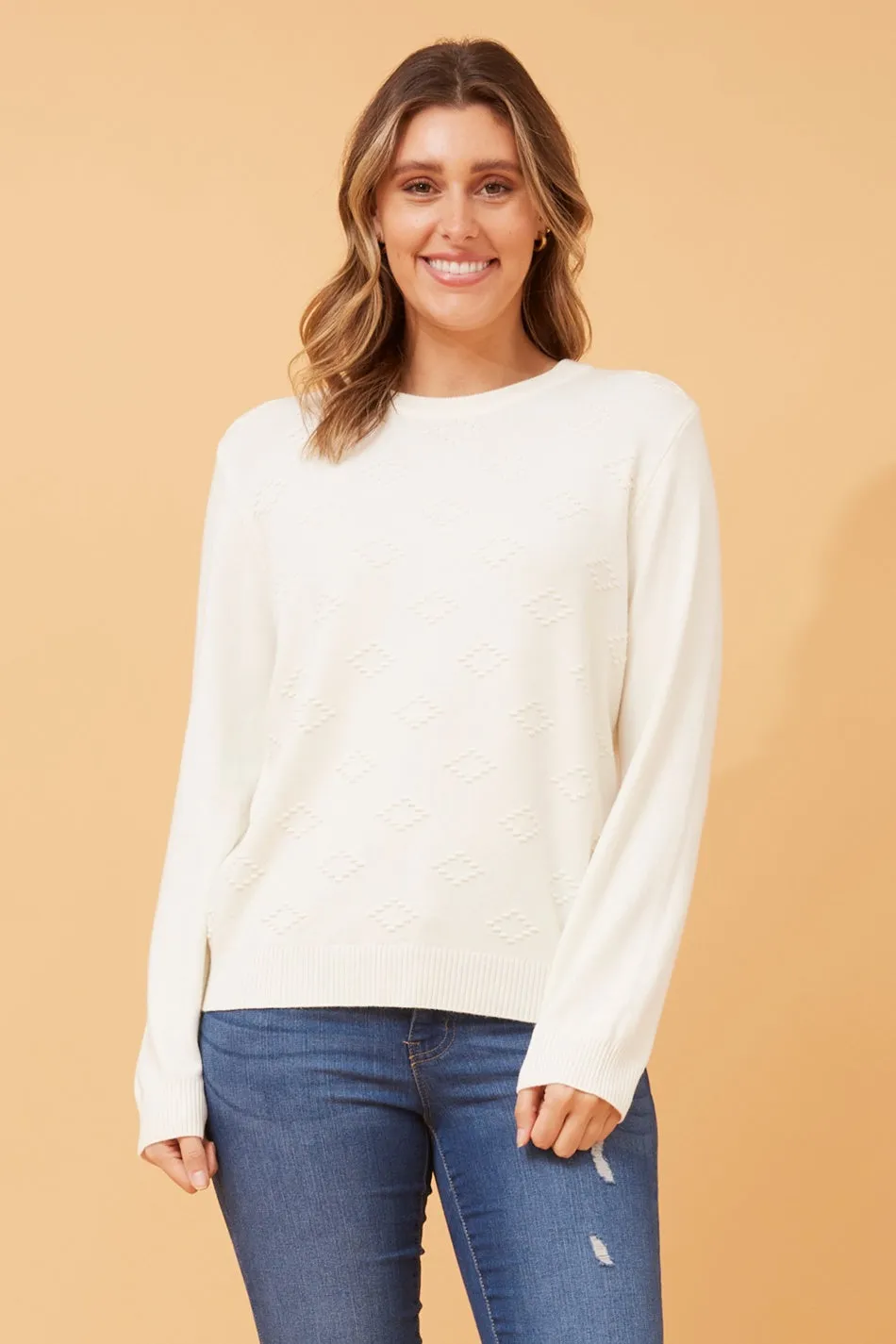 ANGIE ABSTRACT PATTERN KNIT JUMPER