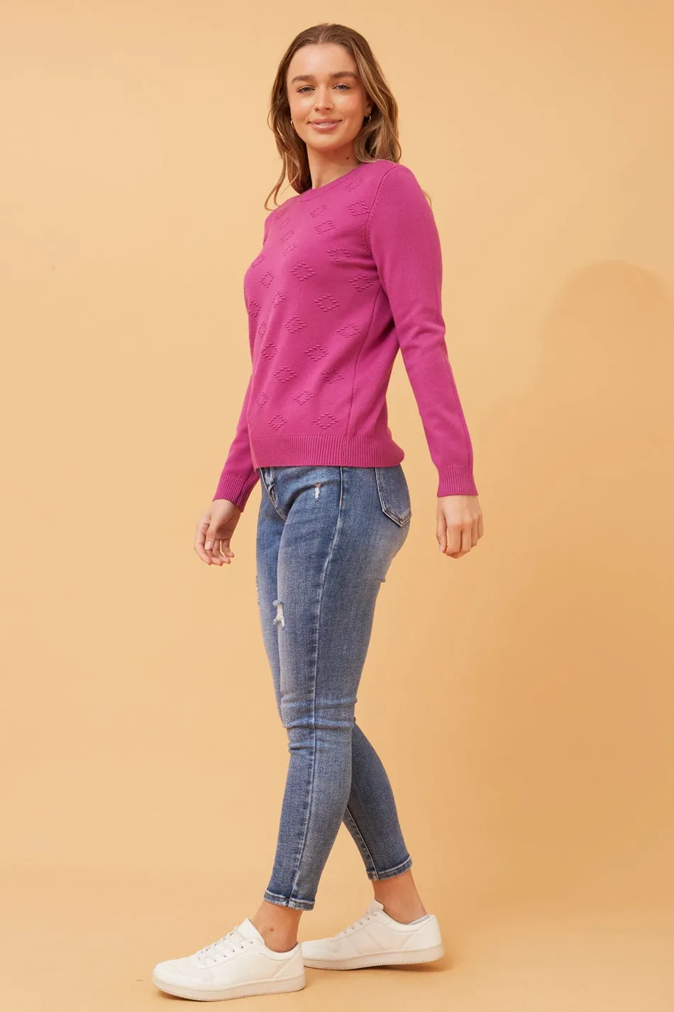 ANGIE ABSTRACT PATTERN KNIT JUMPER