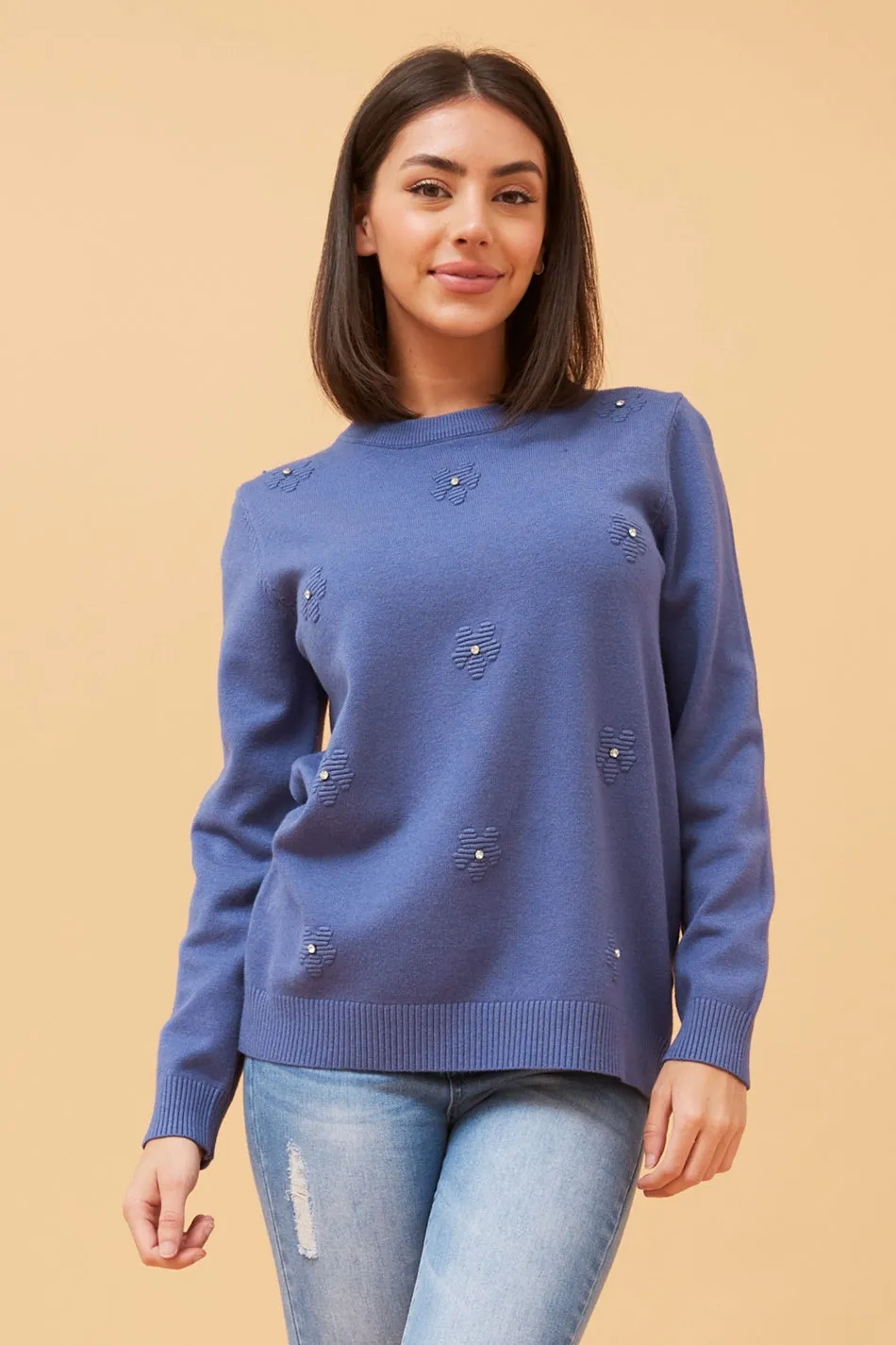 ANGIE FLORAL EMBELLISHED KNIT JUMPER