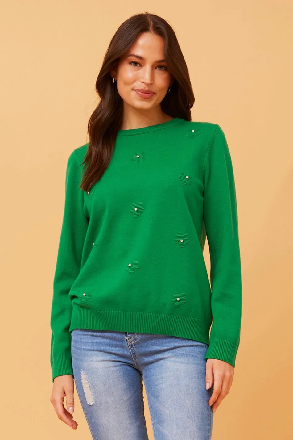 ANGIE FLORAL EMBELLISHED KNIT JUMPER