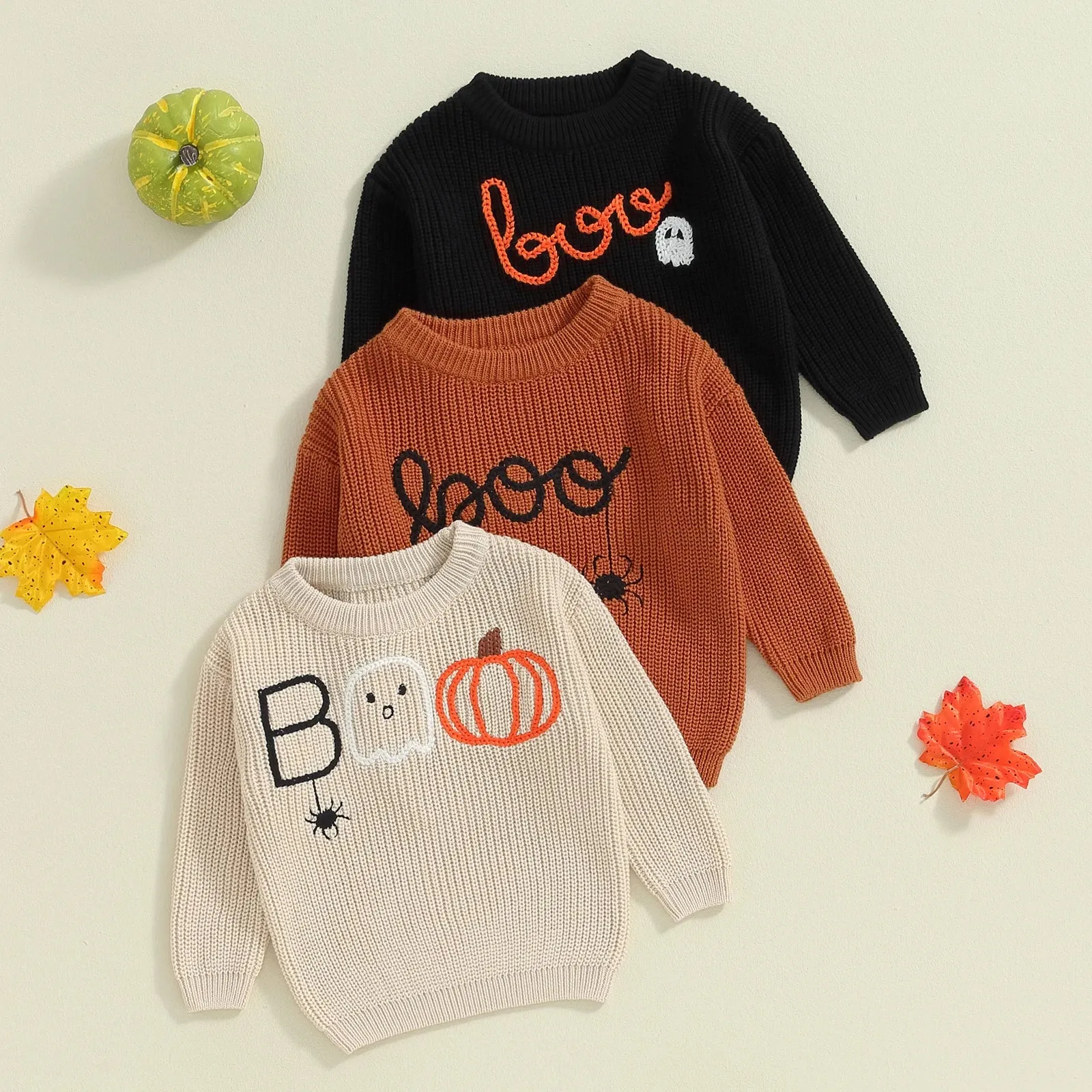 BOO! Baby Boys Girls Halloween Sweaters Ghost to 3T