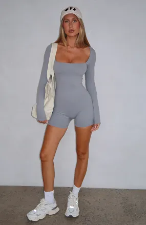 Elevate Your Style: Gray Long Sleeve Playsuit for Effortless Chic