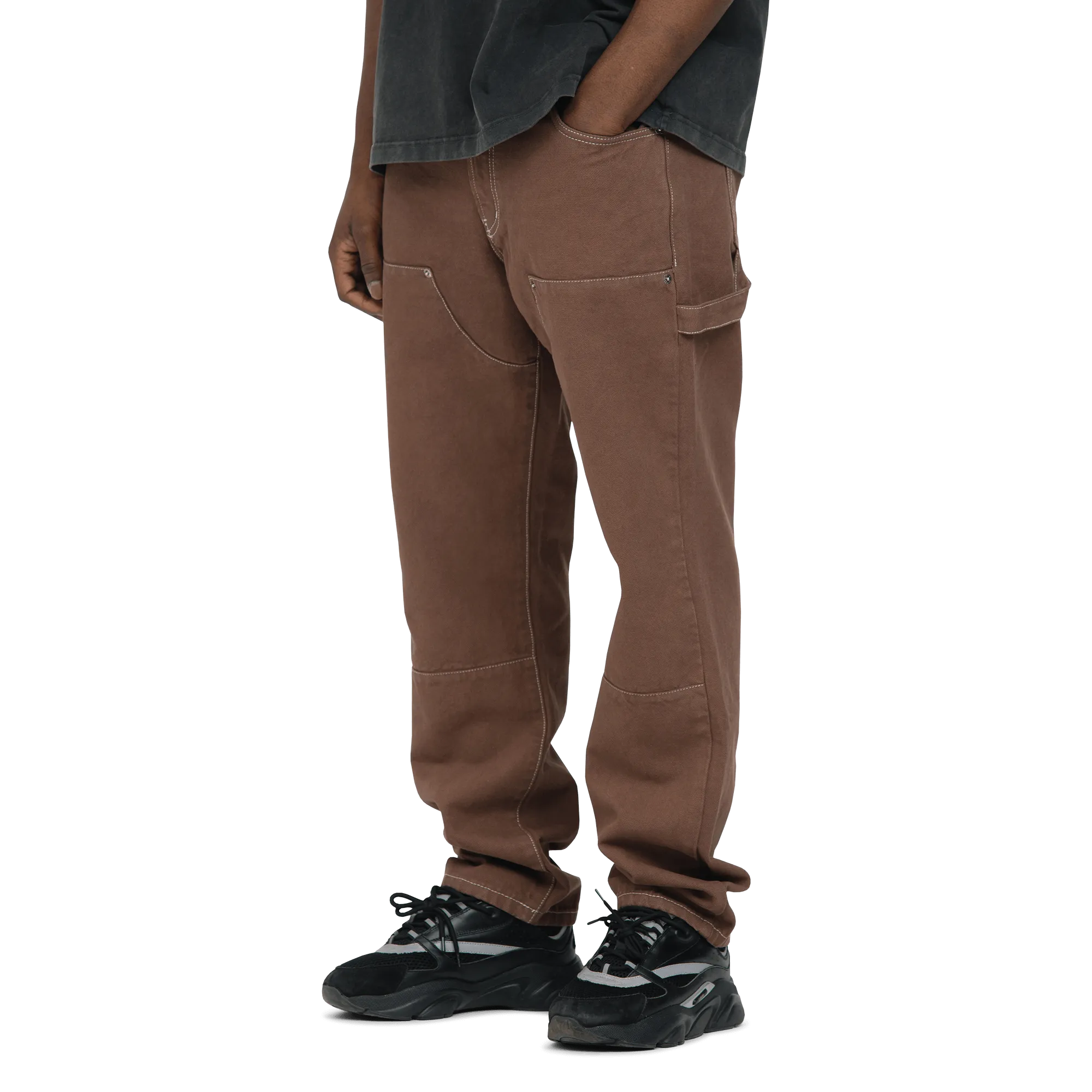 Canvas Carpenter Pants - Brown