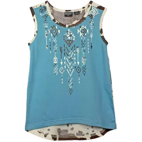 Cruel Denim Girls' Aztec Cow Print Tank Top