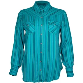 Cruel Denim Women's Stripe Print Snap Shirt