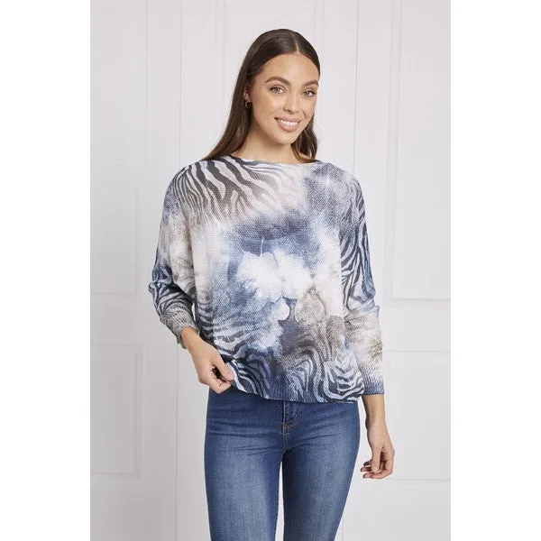 DAVEY ANIMAL PRINT KNIT TOP