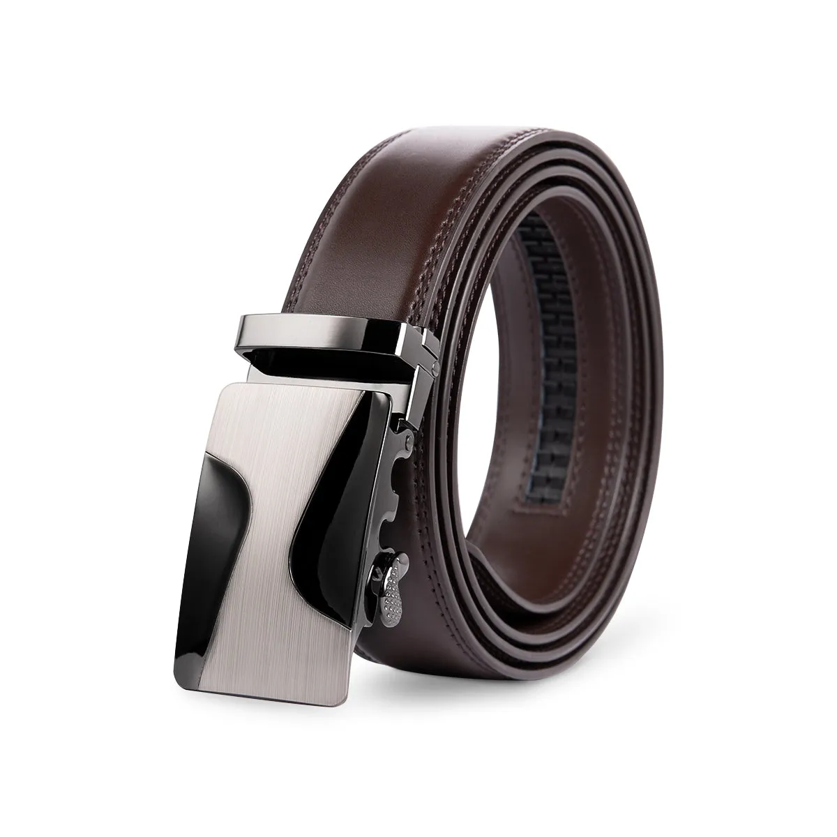 Electroplated Curve Shape Automatic Buckle Belt 4 Colors