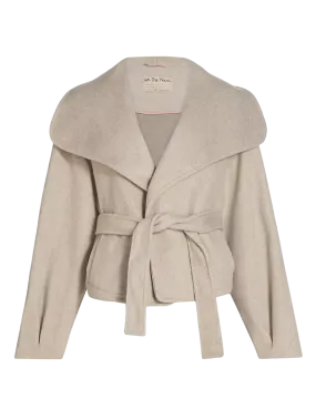 Free People Stone Cashmere-feel Belted Jacket UK S