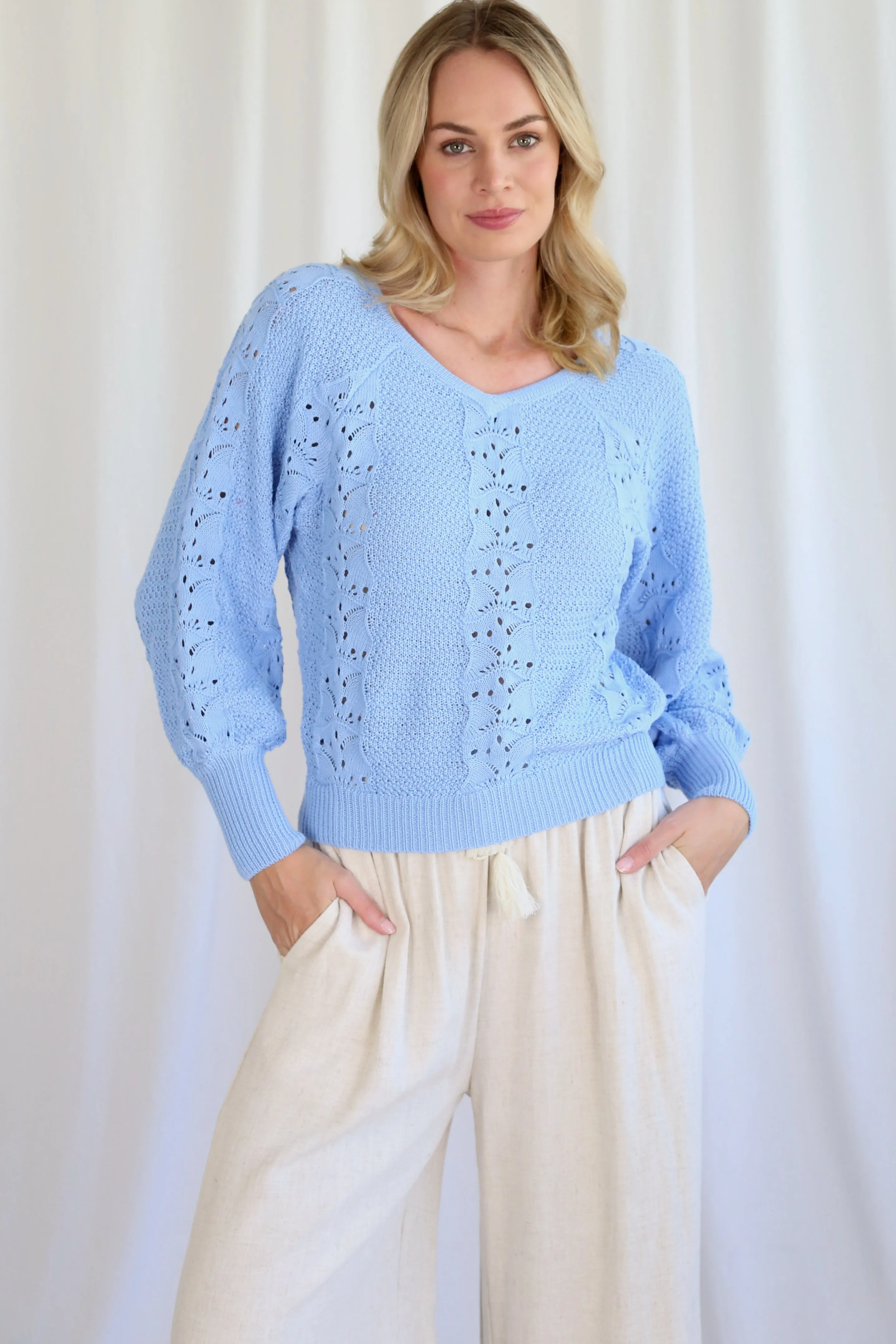 Georgia Knit Jumper - Light Blue