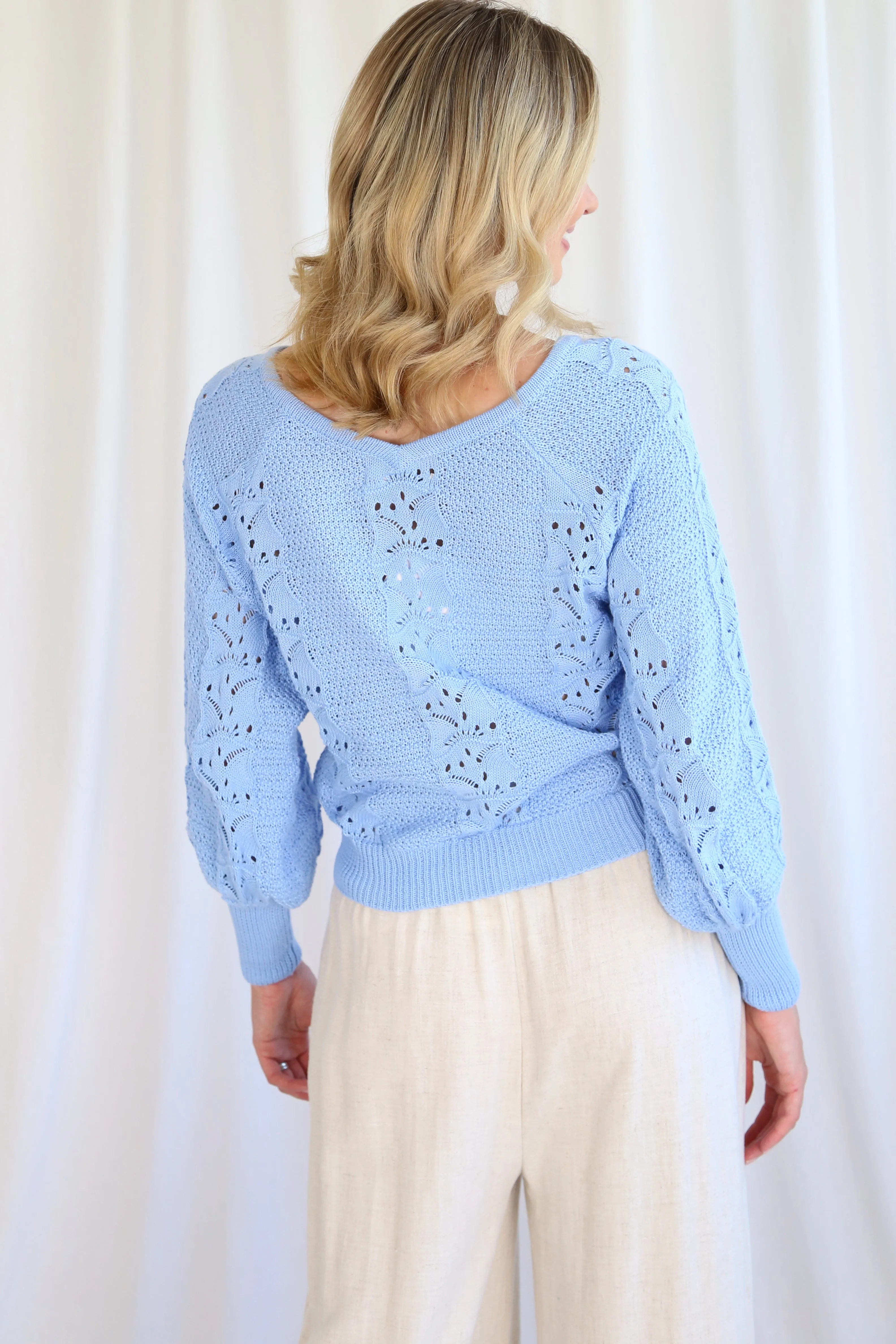 Georgia Knit Jumper - Light Blue