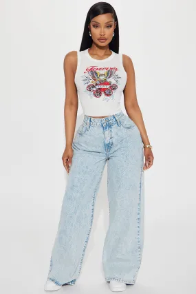 Getting Back To It Wide Leg Jeans - Light Wash