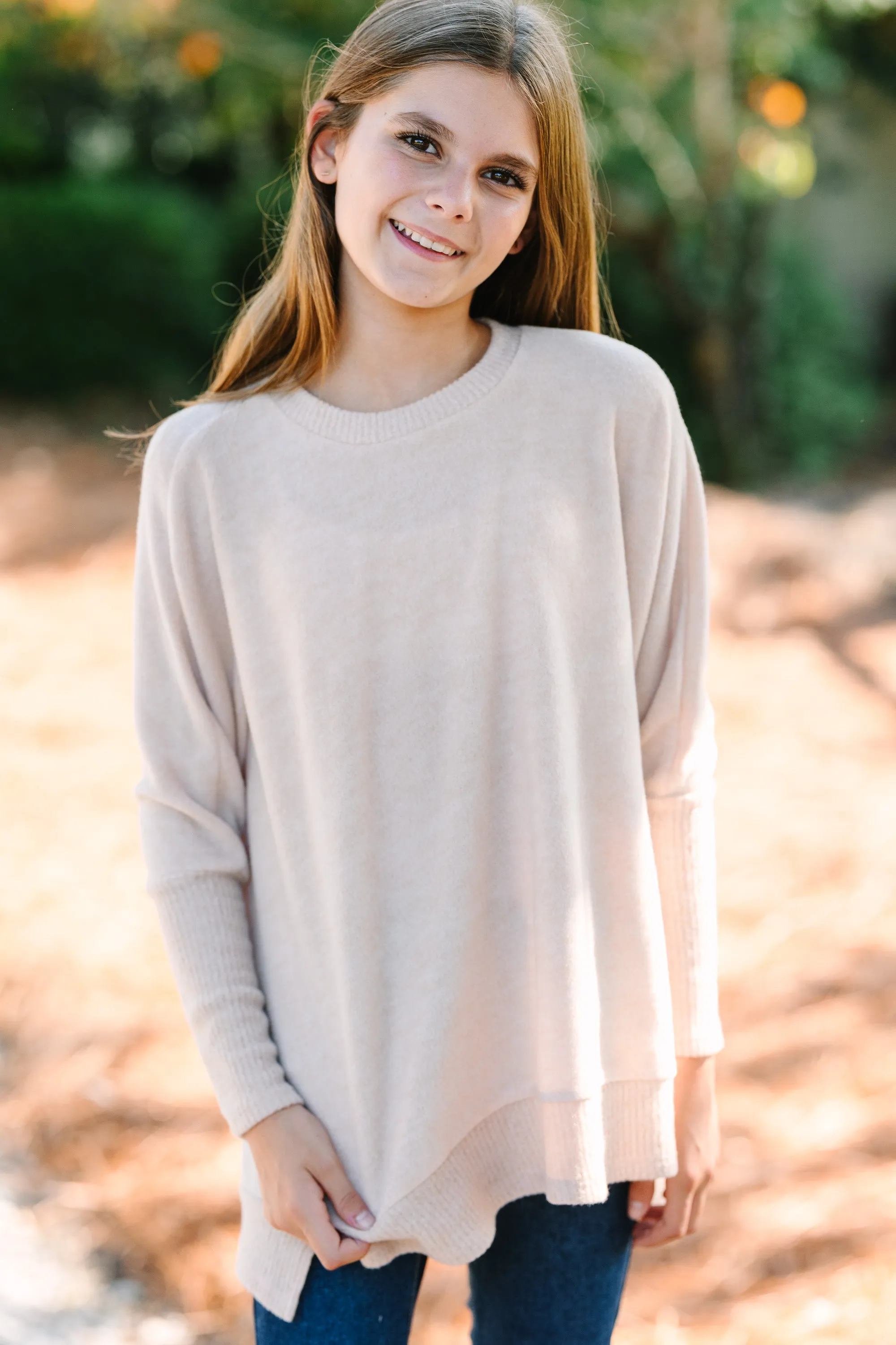 Girls: Always Fun Oatmeal Brown Tunic