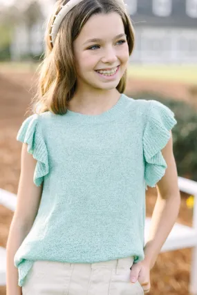 Girls: Certain Joy Mint Green Knit Top