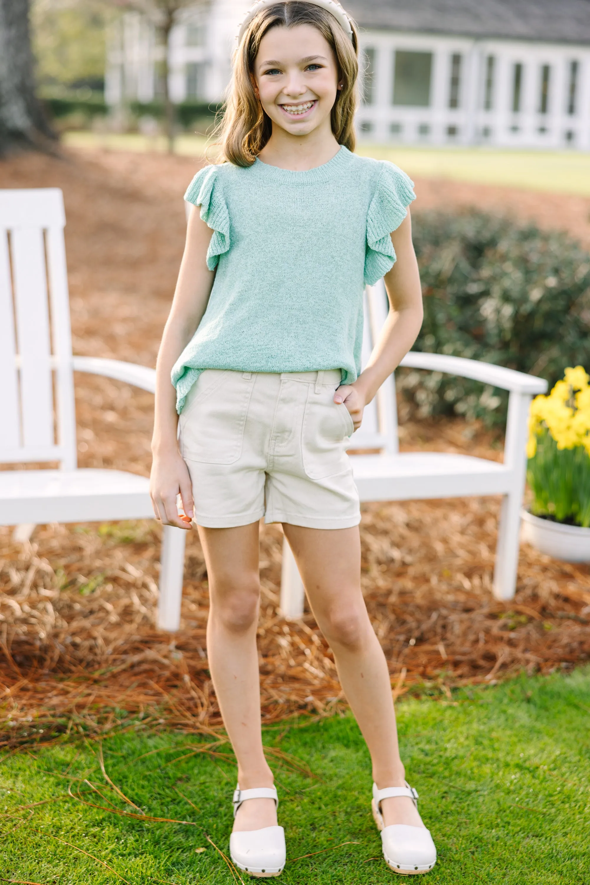 Girls: Certain Joy Mint Green Knit Top