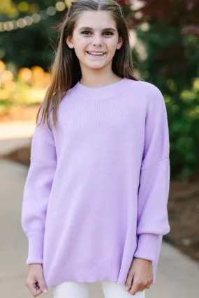 Girls: Perfectly You Lavender Purple Mock Neck Sweater