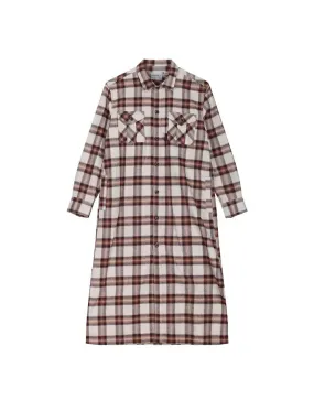 Gramicci Flannel Shirt Dress Beige