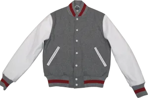 Grey/White Contemporary Fit Varsity Jacket