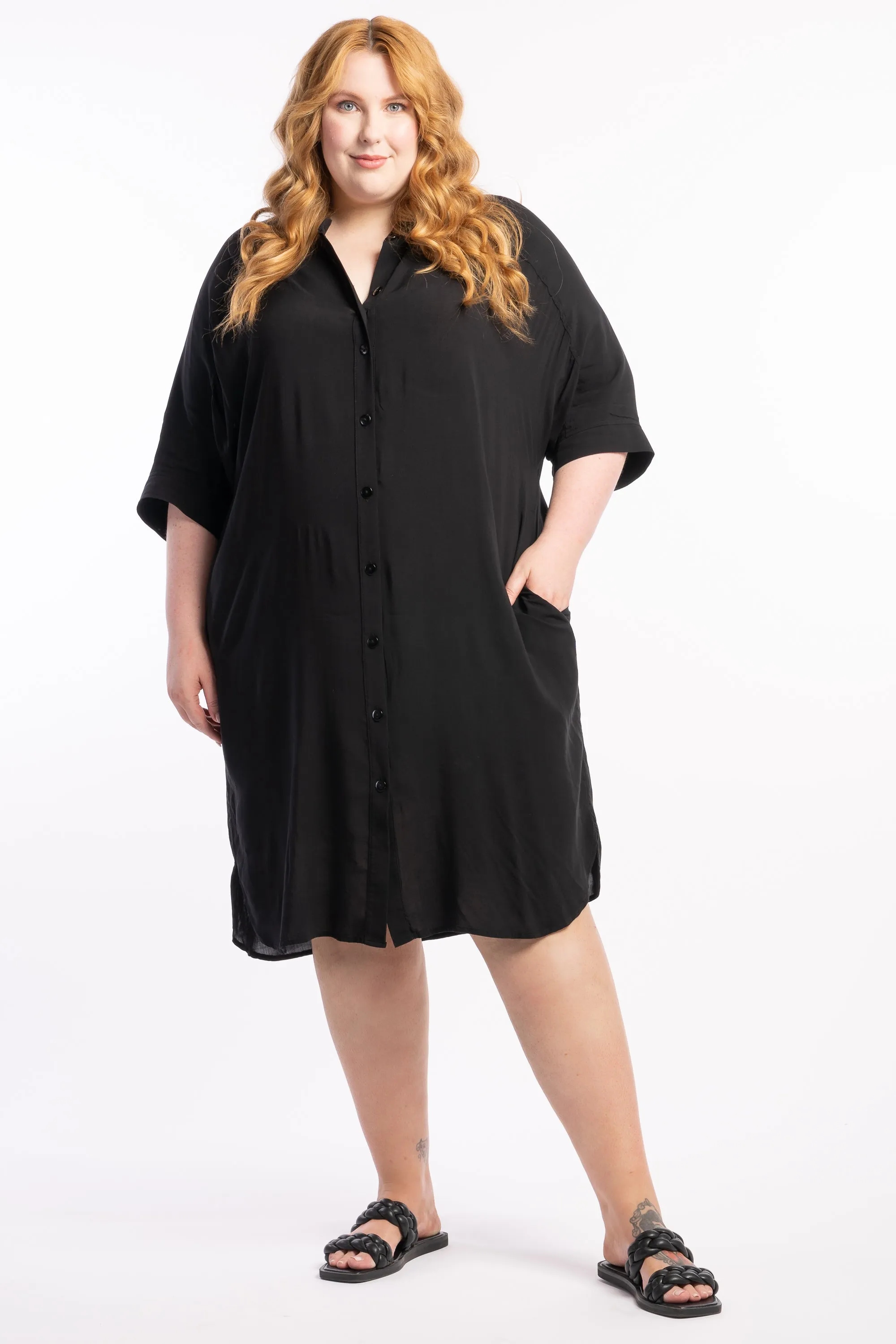 I'm So Excited Oversized Dress - Black