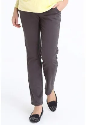 Josie Reg Straight Jeans Matenity Pants Charcoal