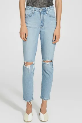 Kennedy Modern High Calm Blue Knee Rip Jeans