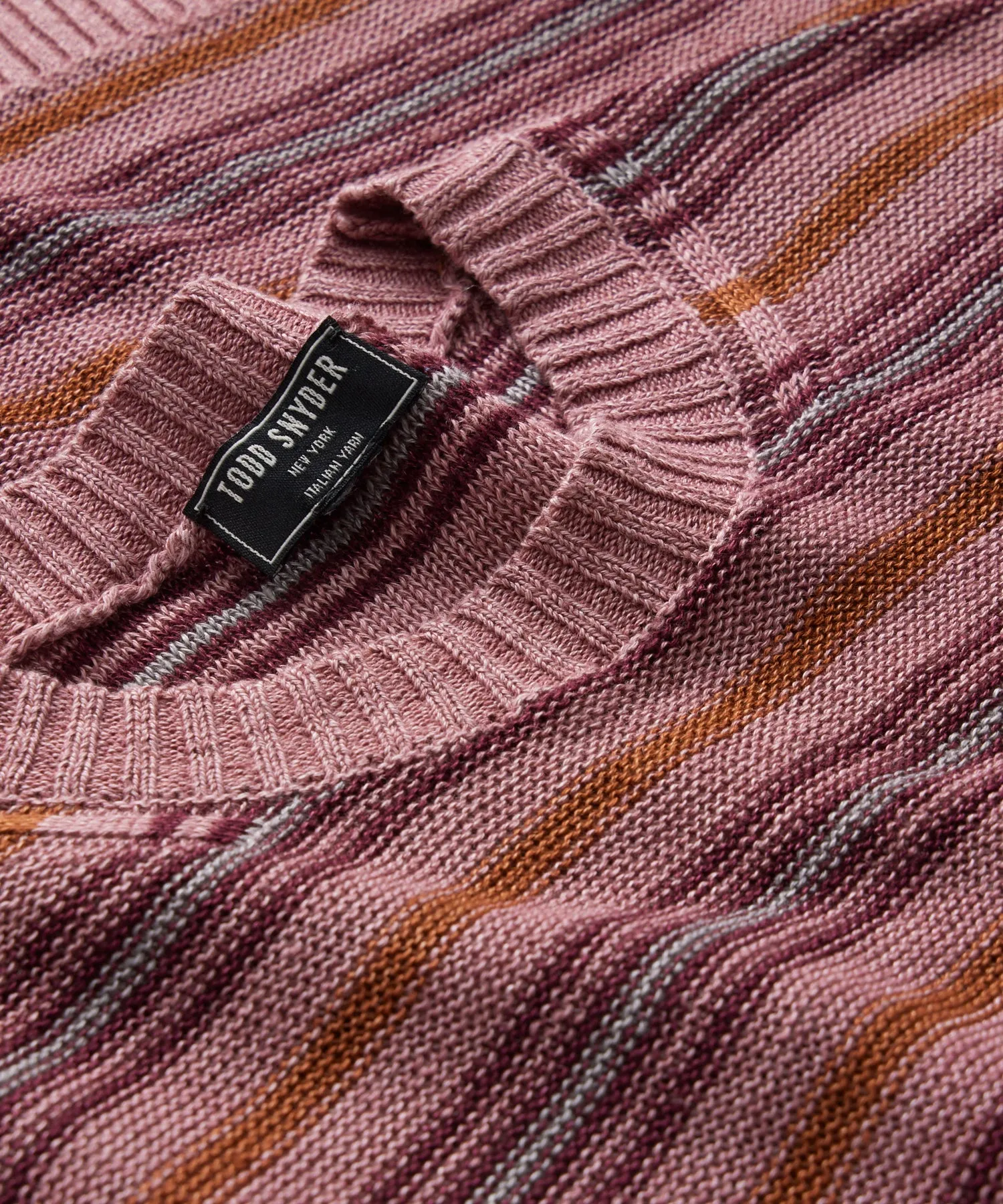 Linen Striped Sweater in Wild Mulberry