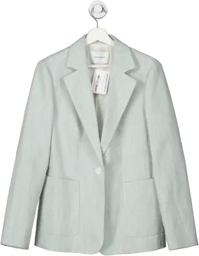 Longchamp Blue Linen Blend Blazer Jacket UK 12