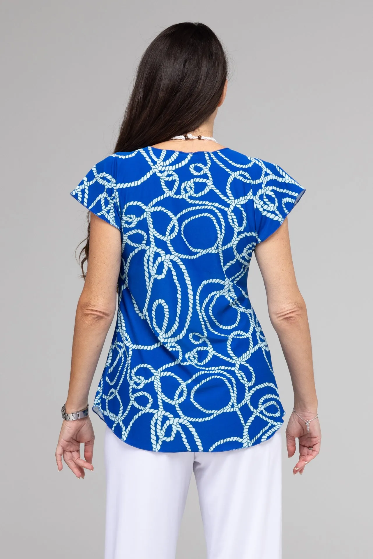 Loop Print Short Sleeve Jersey Top