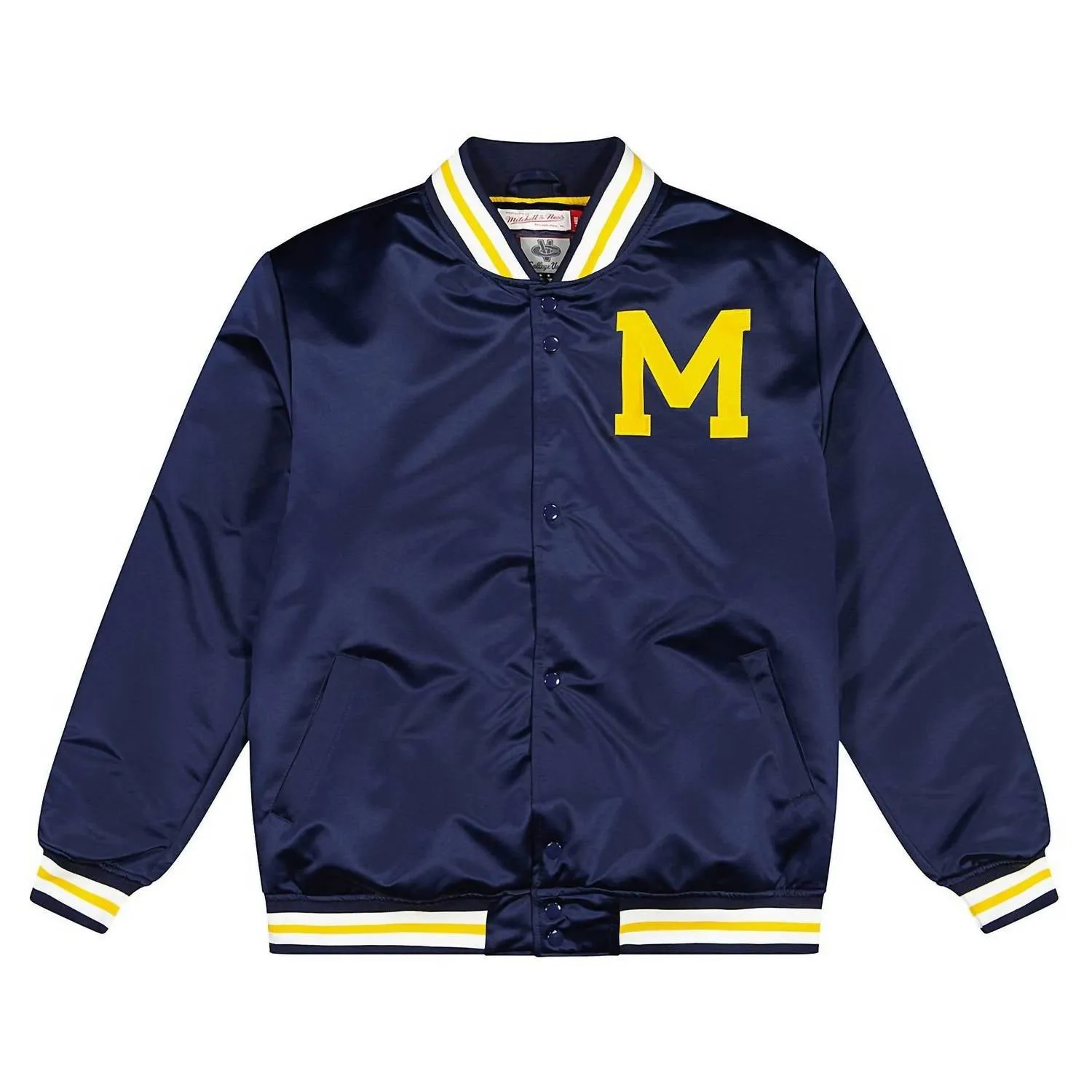 Men's Ncaa University Of Michigan Champ City Satin Jacket In Navy