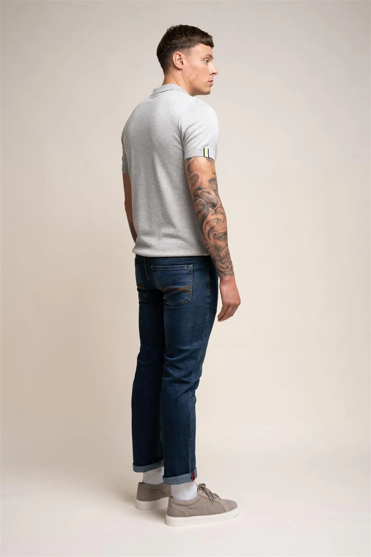 Milano Navy Stretch Denim Jeans