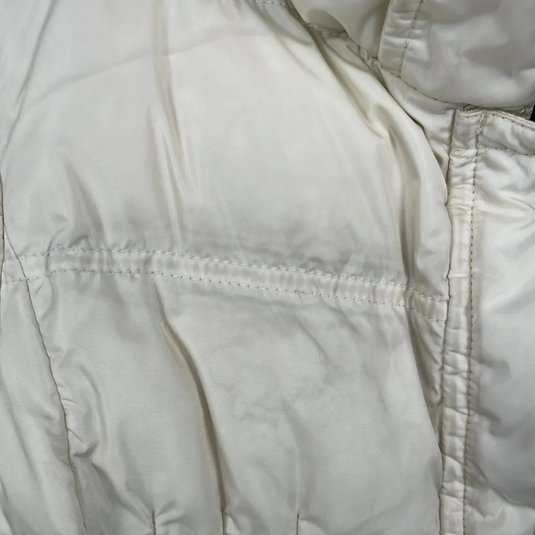 Moncler Cream Short Down Jacket With Black Buttons UK S