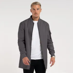 Neves Longline Bomber Jacket - Zinc