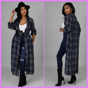 Plaid Long Duster