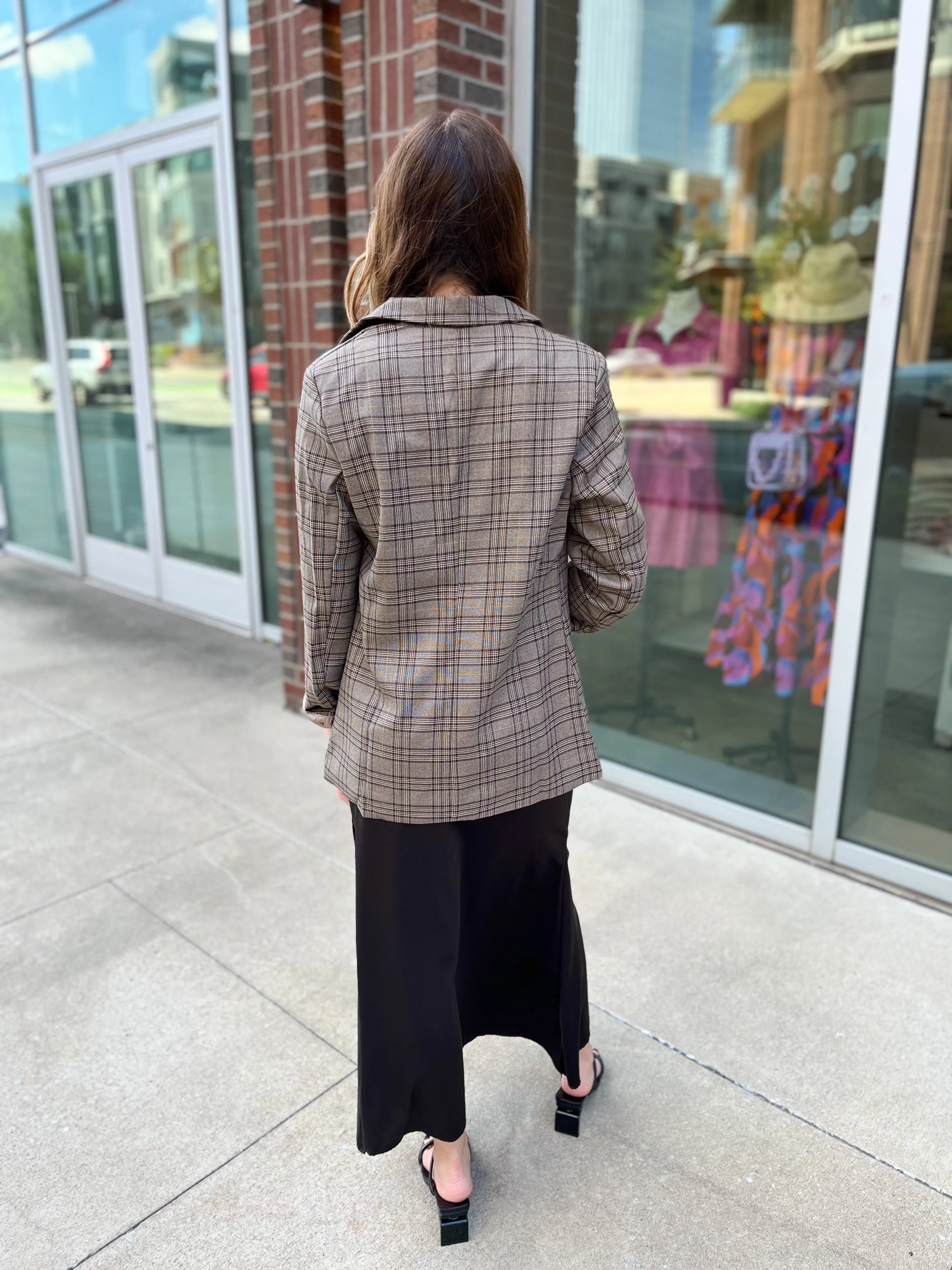 Preptastic Brown Plaid Blazer