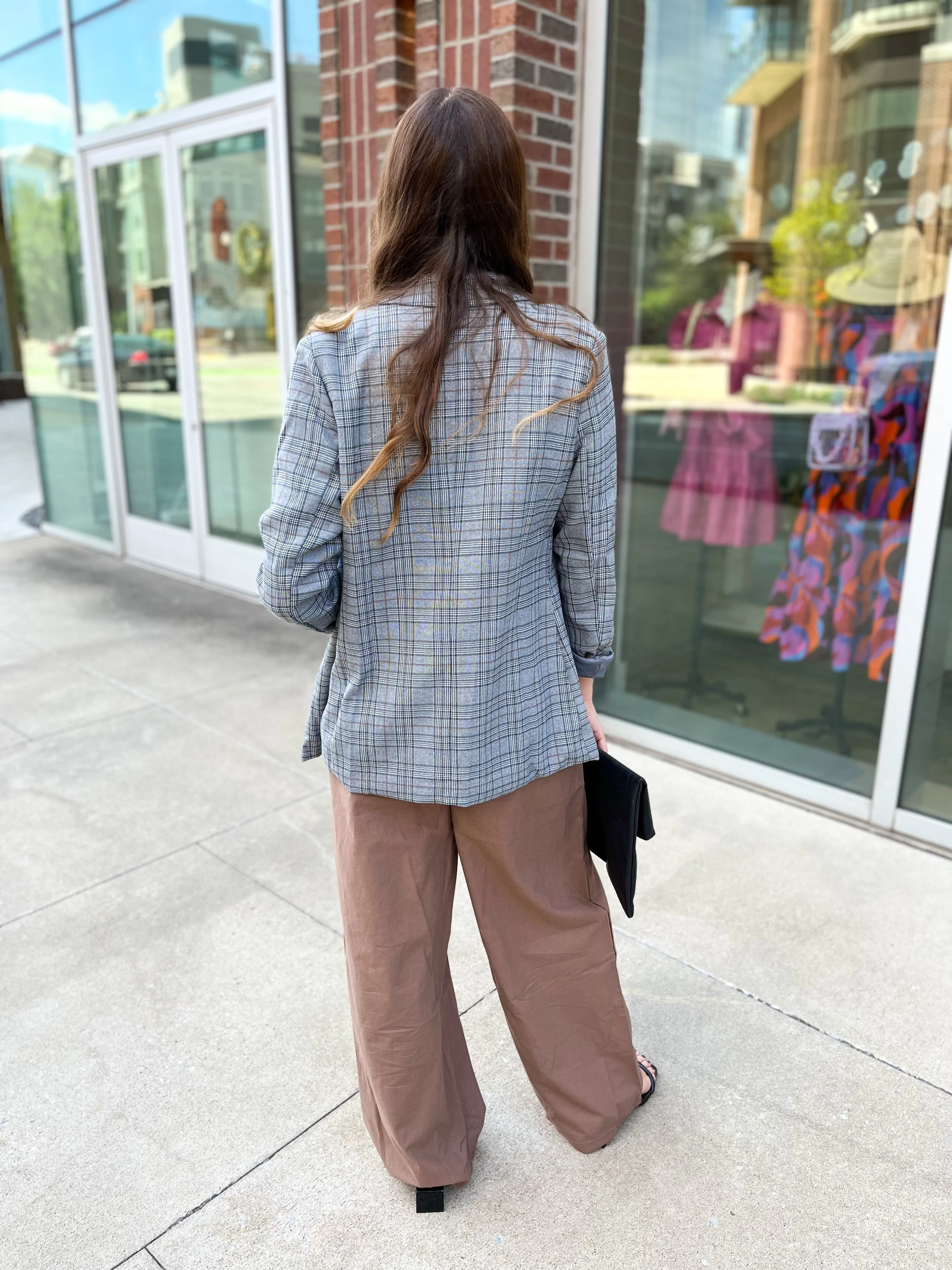 Preptastic Grey Plaid Blazer