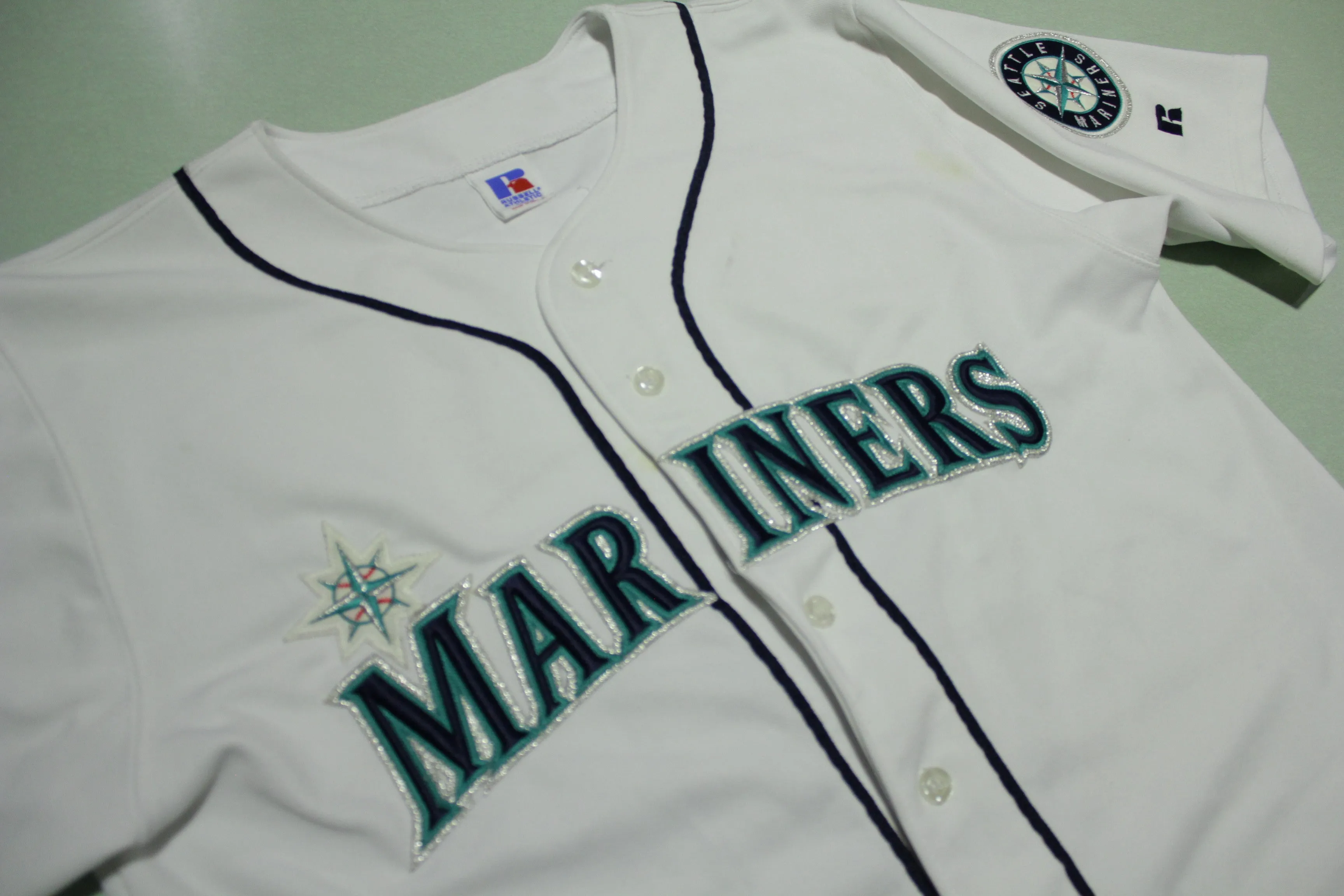 Seattle Mariners Ichiro Suzuki #51 Russell Button Up Sewn 00's Baseball Jersey