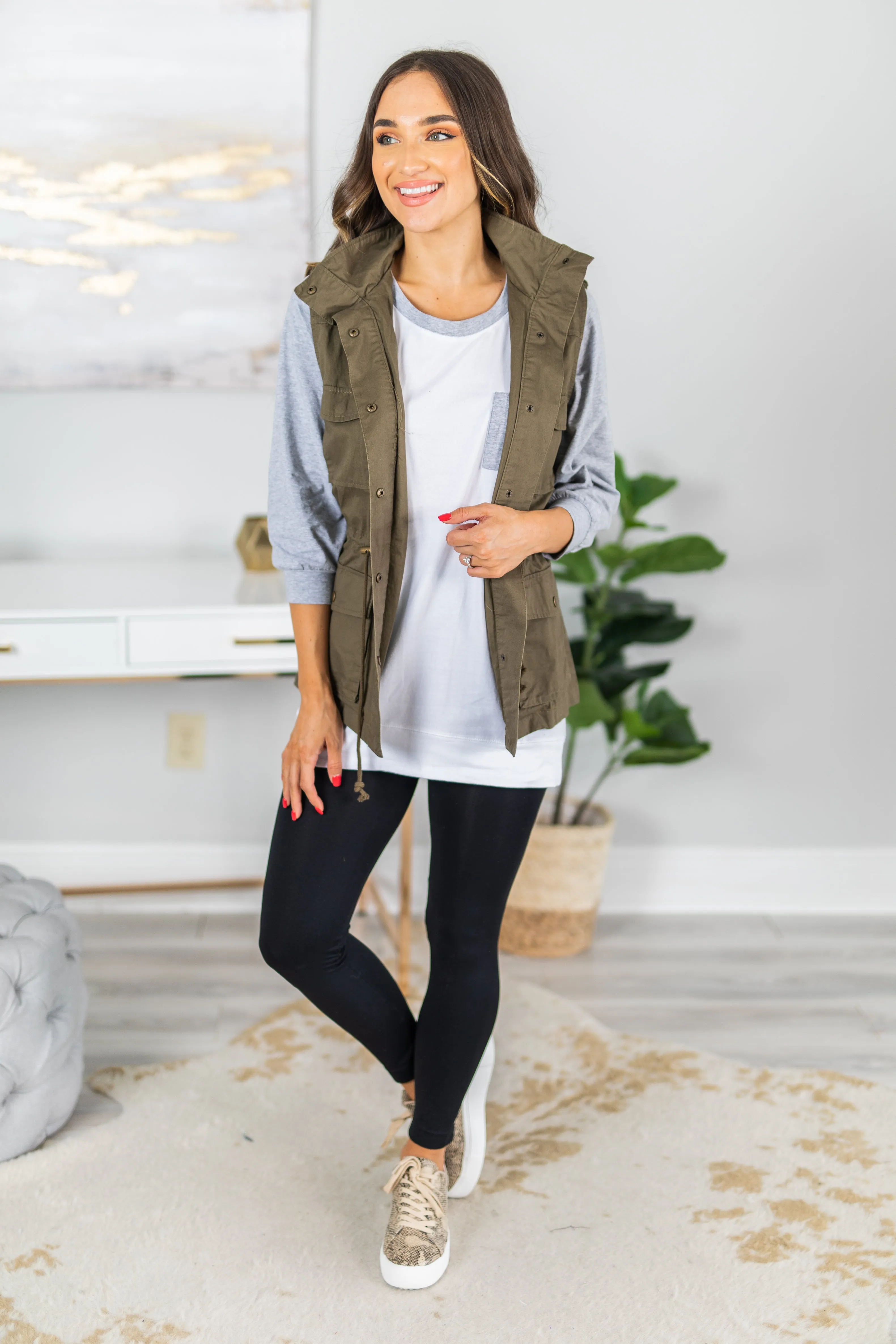 Slouchy Dolman Gray Raglan Tunic w/Pocket