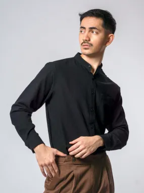 Stand Collar Shirt - Black