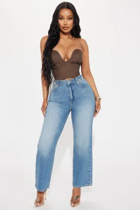 Stuck In Your Head Cropped Straight Leg Jeans - Light Wash