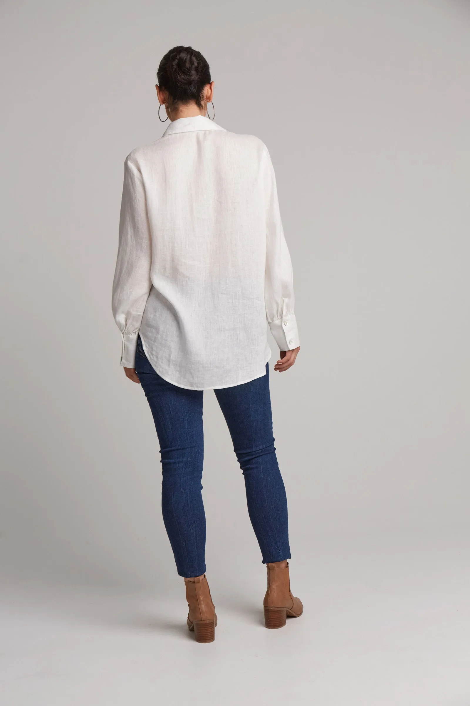 Studio Linen Shirt - White Salt