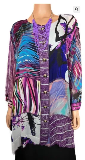 Sunheart Boho Tunic Top Jacket Hippie Chic Resort Wear Sml-2X