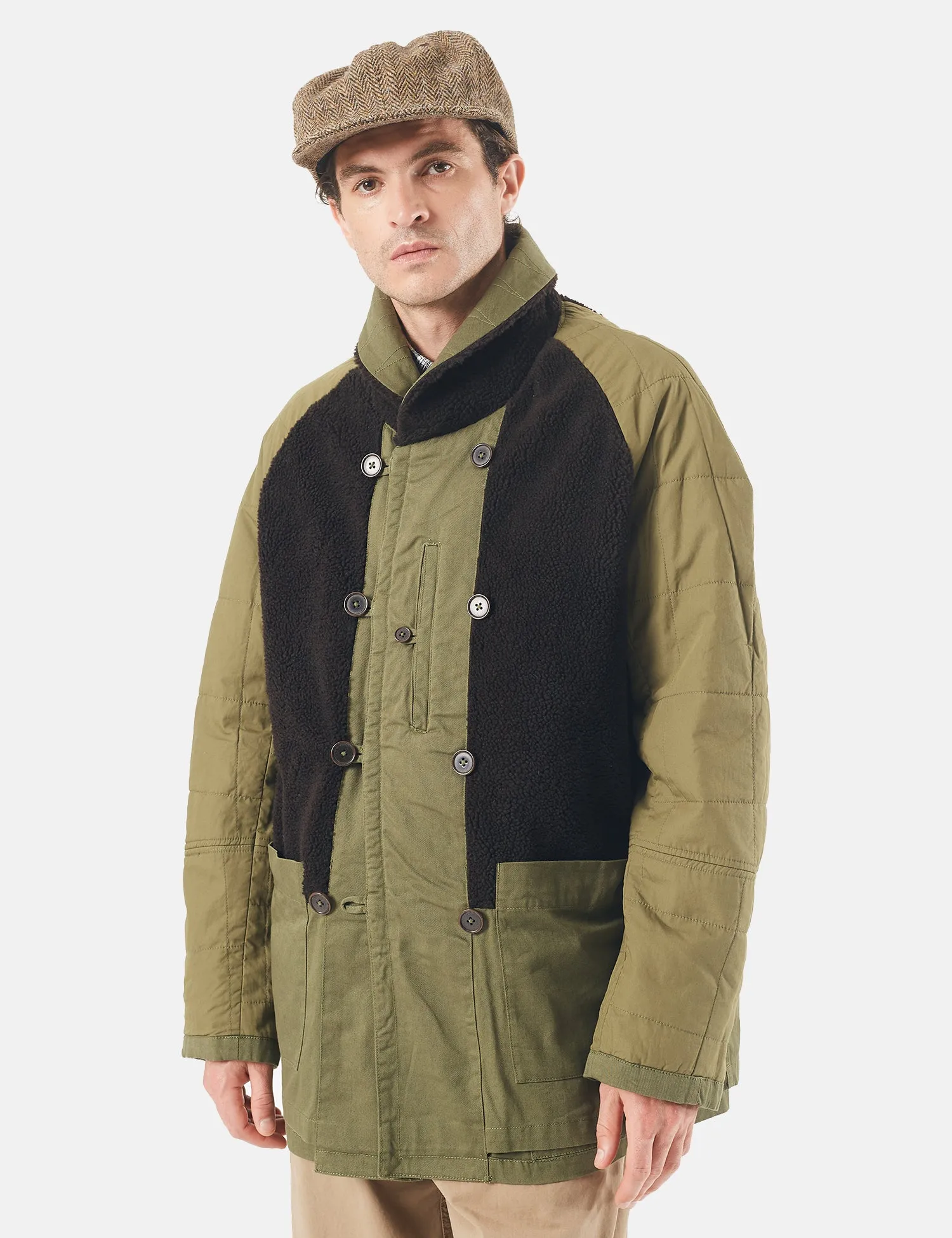 Universal Works Reversible Mackinaw Jacket - Light Olive Green