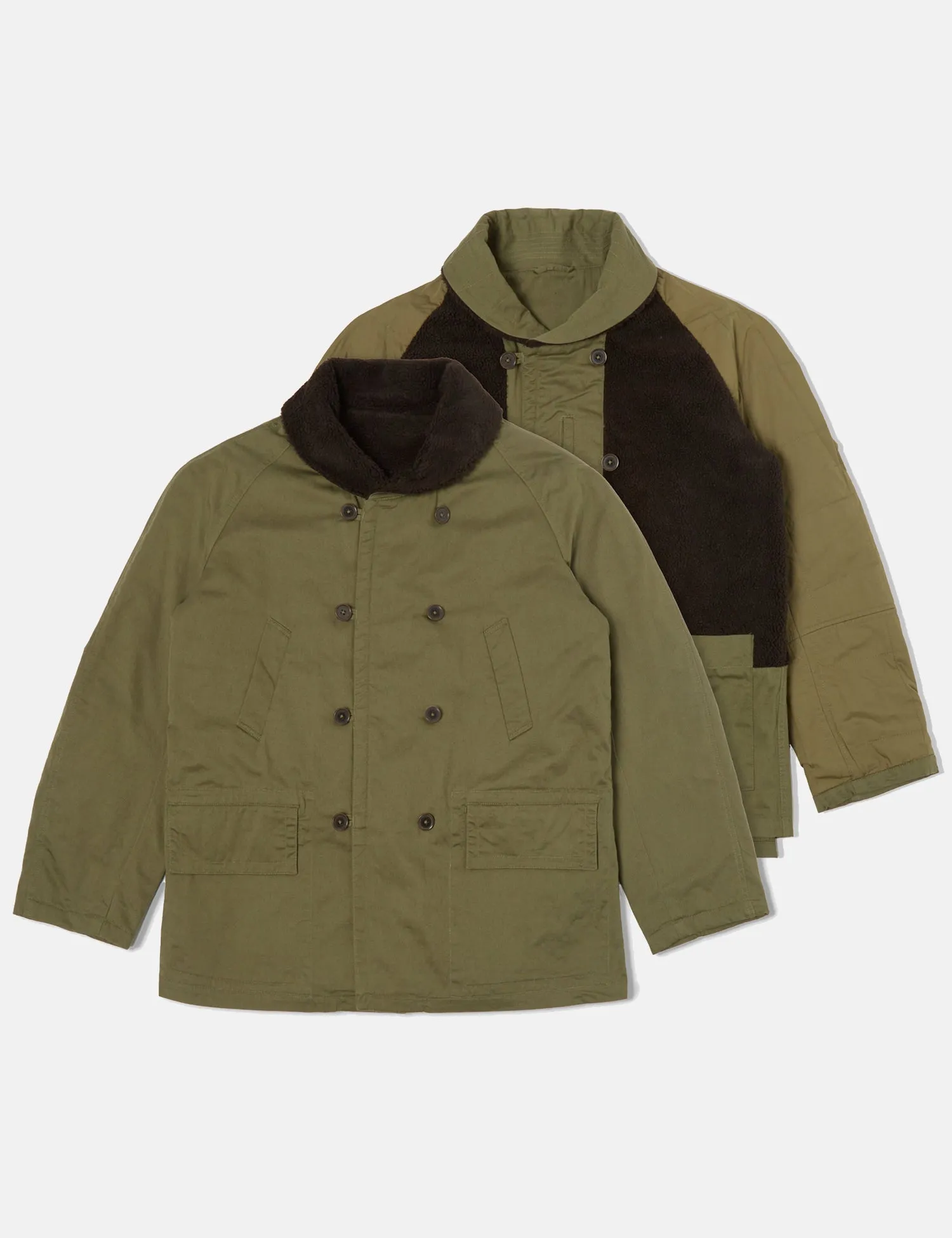 Universal Works Reversible Mackinaw Jacket - Light Olive Green