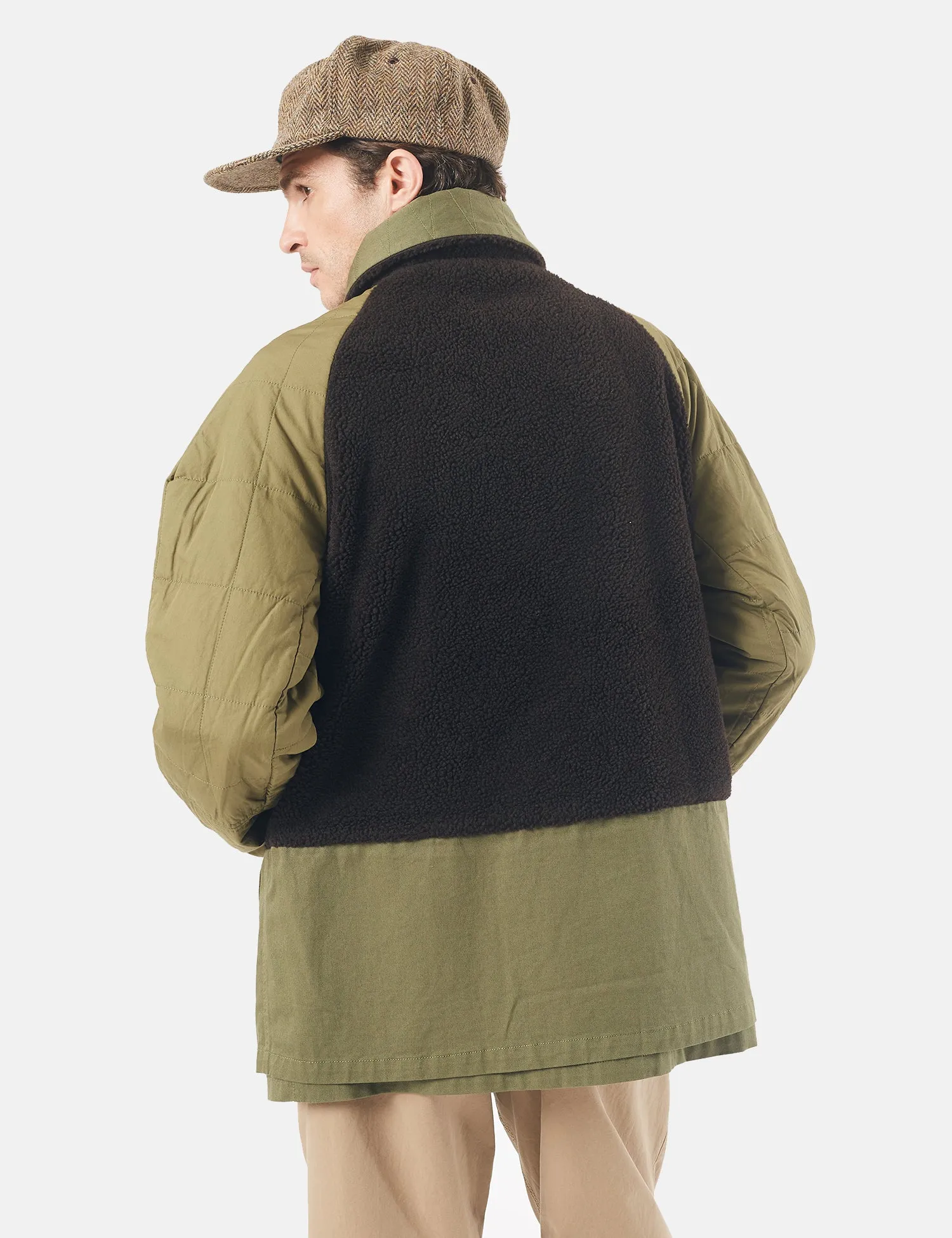 Universal Works Reversible Mackinaw Jacket - Light Olive Green