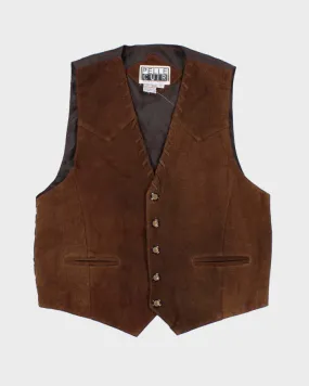 Vintage 90s Brown Suede Vest - S