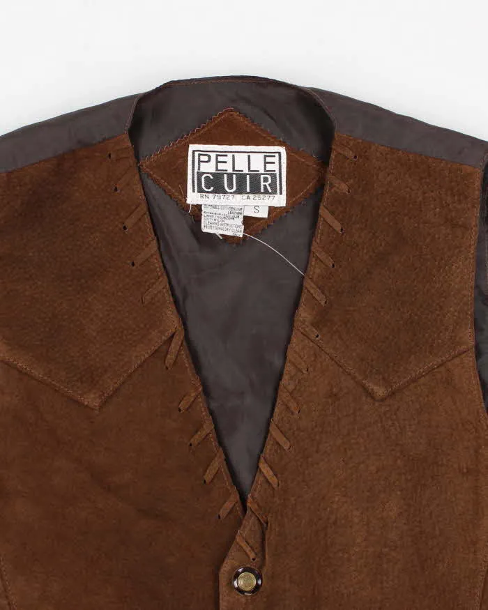 Vintage 90s Brown Suede Vest - S