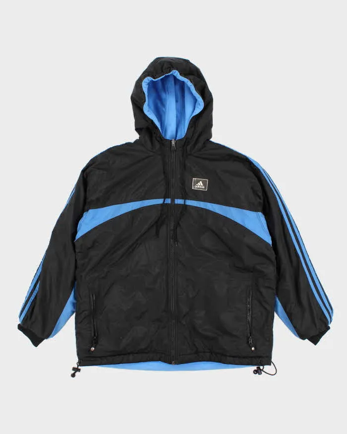 Vintage Men's Black Adidas Reversible Padded Jacket - L